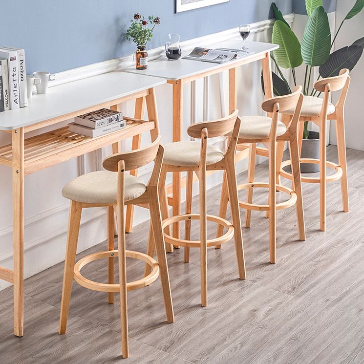 Contemporary Wood Dining Kitchen Room Armless Stool Low Back Bar Stool