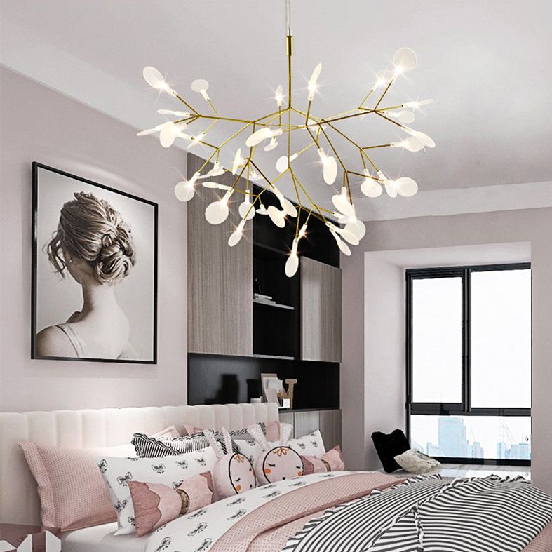 Luces de lámpara de fuego de fuego contemporánea luces de techo de acero inoxidable para sala de estar