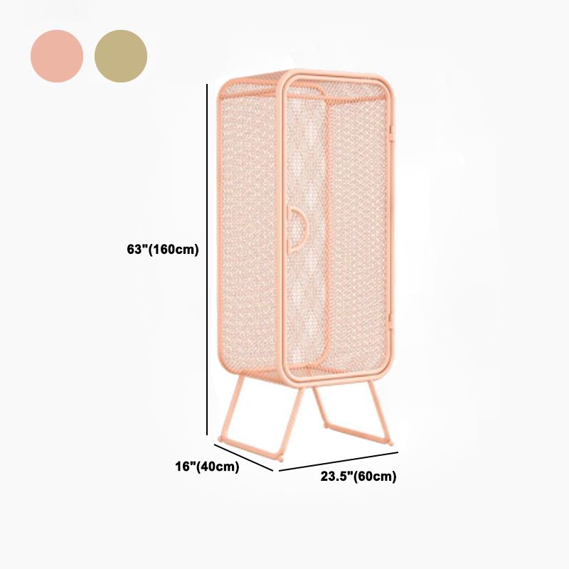 Metal Modern Cabinet with Legs Bedroom Hinged Door Storage Cabinet