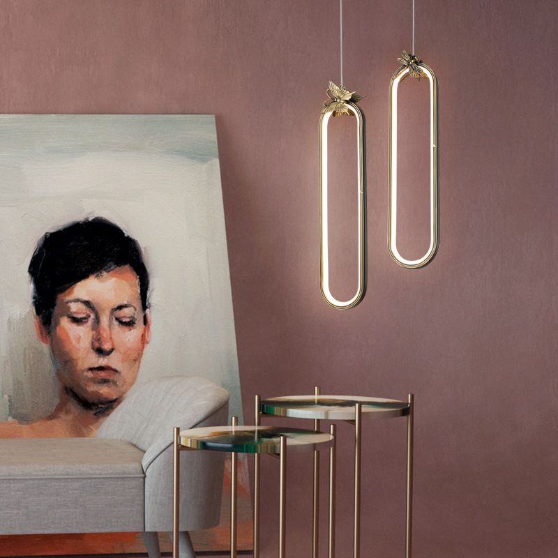 Ciondolo a ciondolo a ciondolo a led in bronzo leggero moderno ciondolo a soffitto creativo