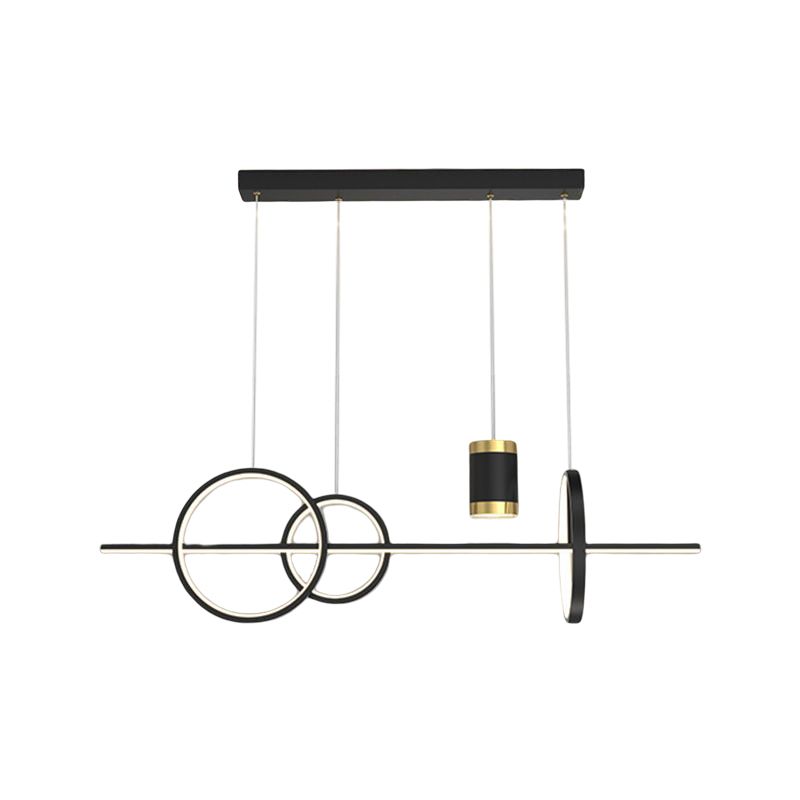 5-Light Contemporary Hanging Light Metal Adjustable Length Island Light Fixture