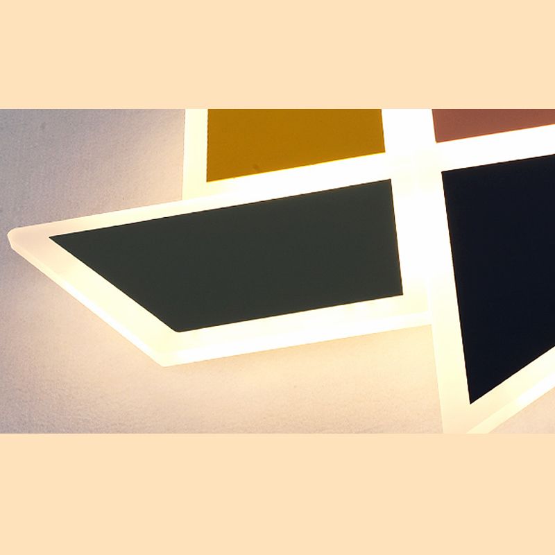 Windmill Metal Ceiling Light Fixture Nordic Style LED Multi-Color Ceiling Mounted Light