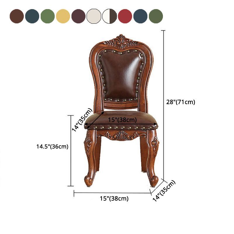 Traditional Wood Dining Armless Chair Open Back Dining Side Chair for Restaurant