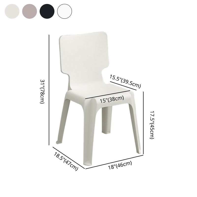 Eigentijdse stijl plastic eetwarmeloze stoel stevige achterste eetstoelen voor thuis
