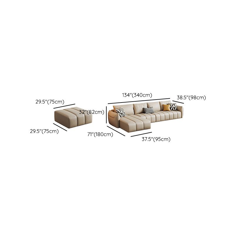 Tropical Fabric White Seating 32.2"H Standard Settee for Living Room
