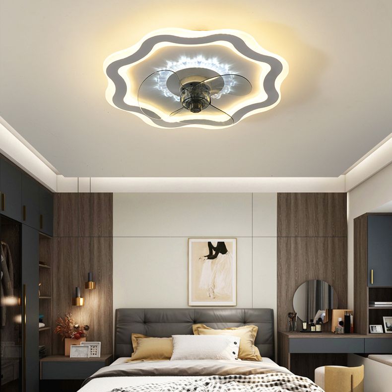 3-Blade Ceiling Fan Contemporary LED Fan with Light for Dining Room