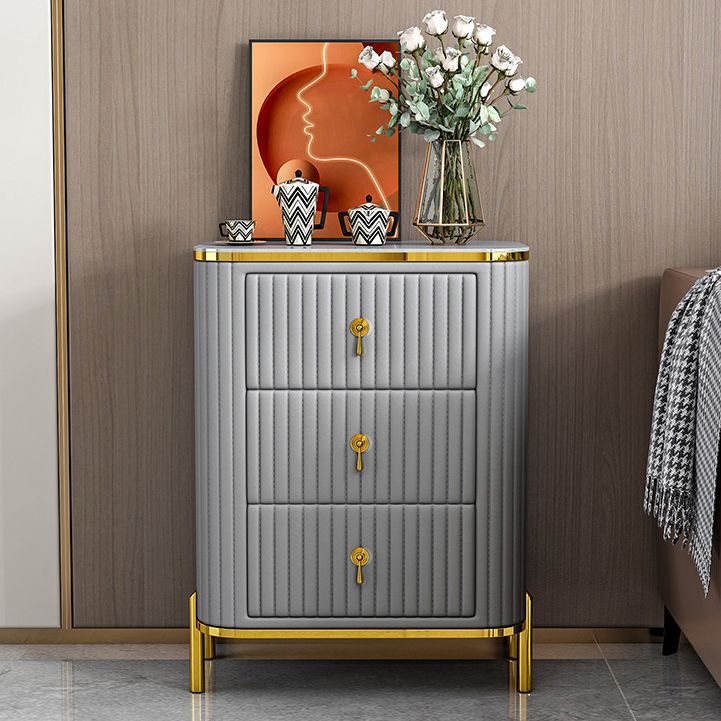 Contemporary Glam Storage Chest Stone Vertical Storage Chest Dresser for Bedroom