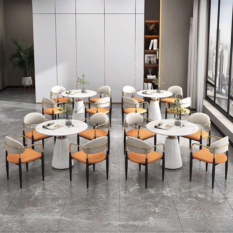 Sintered Stone Dining Table Modern Dining Room Table with Pedestal Base
