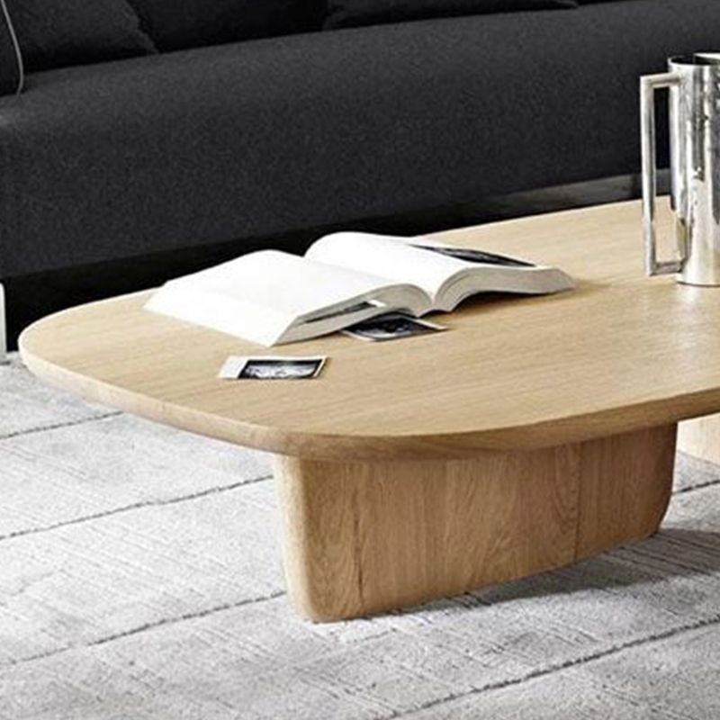 Scandinavian Solid Wood Coffee Table with 2 Legs and Rectangle Top