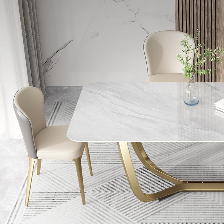 Silla de comedor de cocina estilo Glam, silla lateral sin brazos de comedor de metal