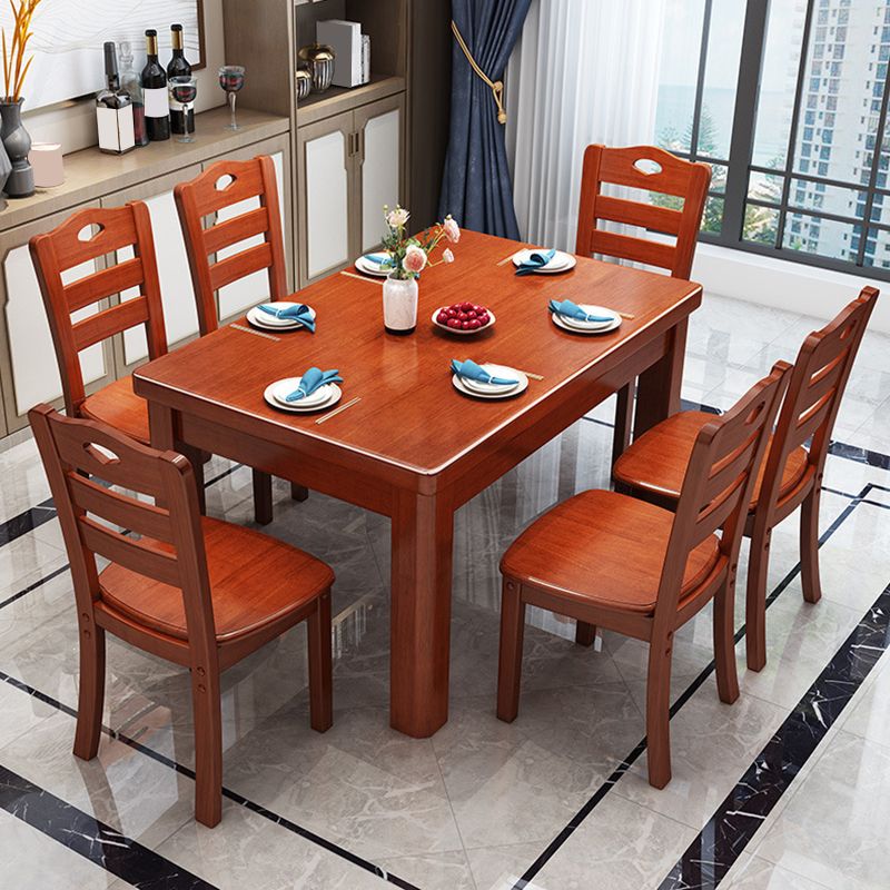 Solid Wood Dining Table Modern Rectangle Dining Table for Dining Room