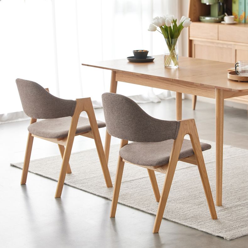 Chaise de salle à manger latérale contemporaine en bois massif, chaise d'appoint à dossier ouvert pour usage domestique