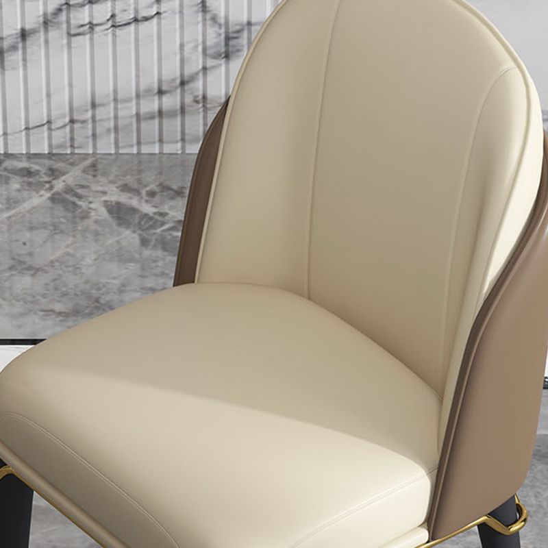 Glam Indoor Side Chair with Ash Wood Legs Matte Finish Dining Chair for Home