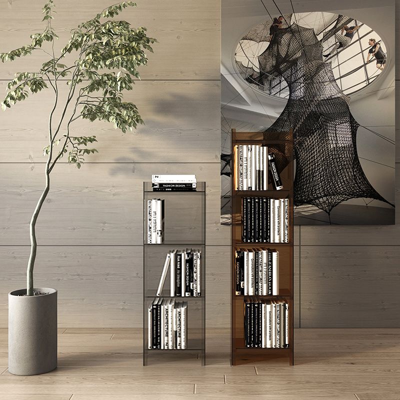 Acrylic Vertical Standard Bookshelf Glam Closed Back Bookshelf for Living Room