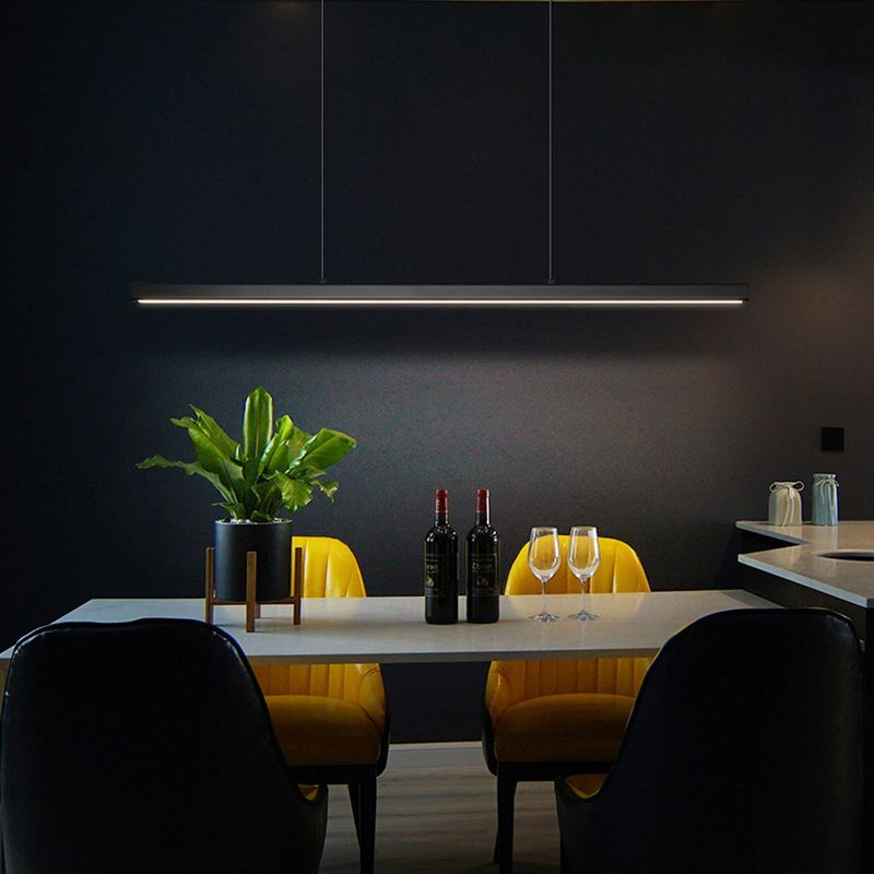 LED Long Linear Island Light Nordic Modern Dining Room Pendant Light Fixture
