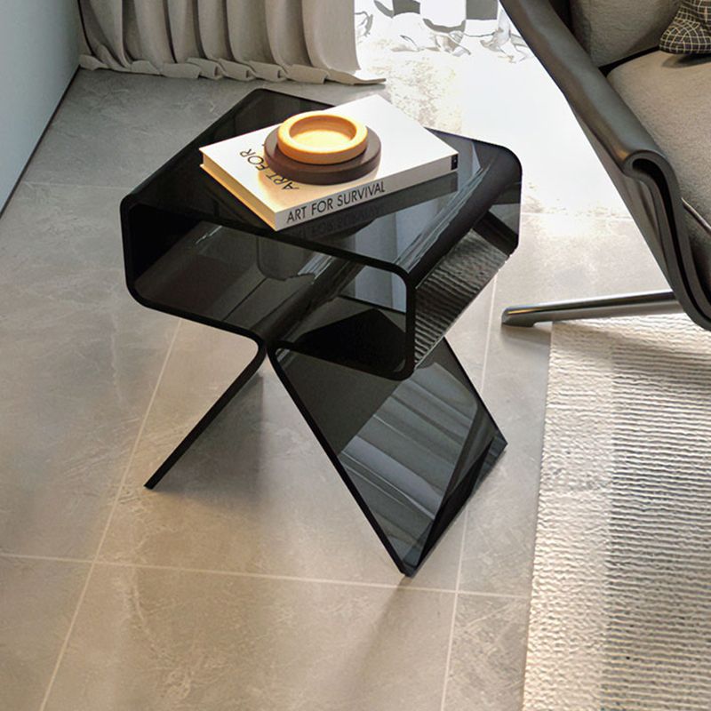 Modernistic Geometric Accent Side Table Acrylic Sofa Side Accent Table