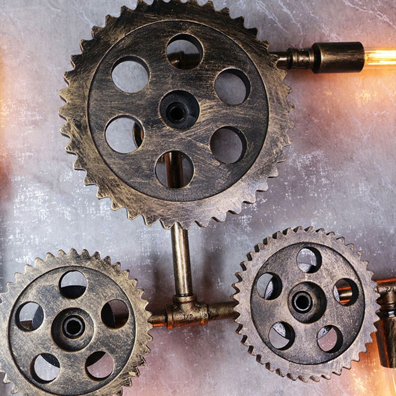 Illuminazione a parete in metallo multiple industriale pipa da acqua sfumatura lampada montata a parete