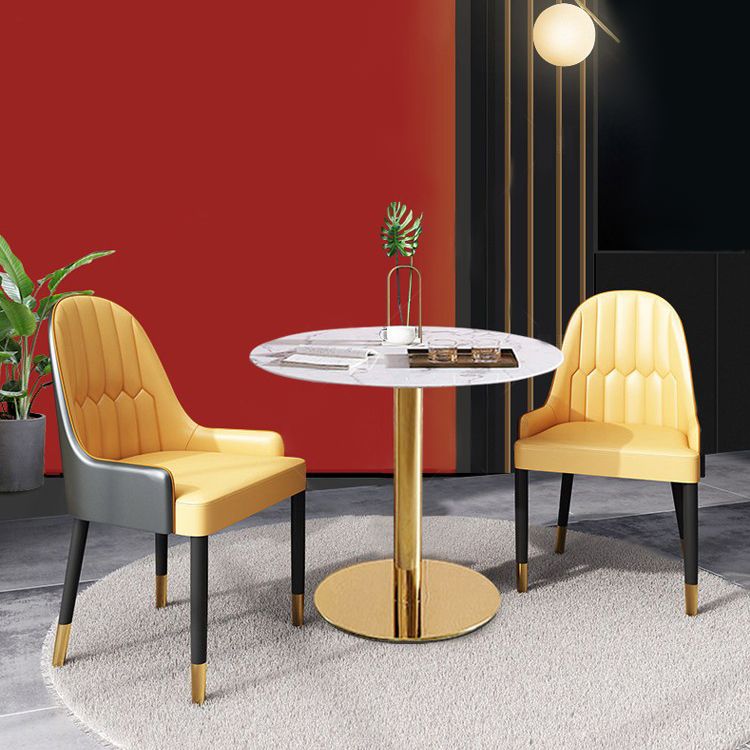 29.5-inch Tall Side End Table Round Steel Pedestal Table for Living Room