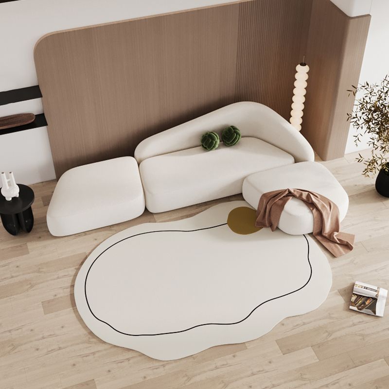 Novelty Shade Tribal Diamond Rug Beige Polyester Carpet Stain Resistant Rug