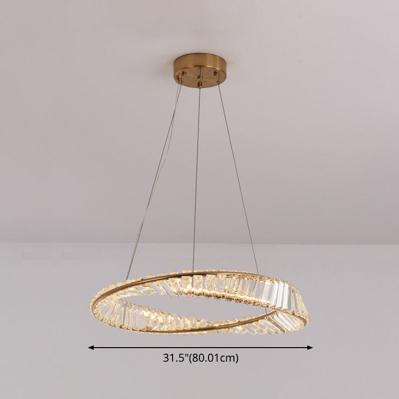 Fissaggi del lampadario ad onda contemporanea Fissature a sospensione Crystal a soffitto per soggiorno
