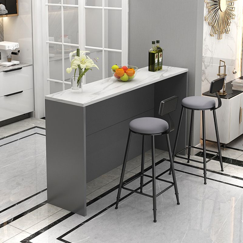 Stone Top Rectangle Pub Table Set 1/2/3 Pcs Modern Bar Table Set with 2 Stools