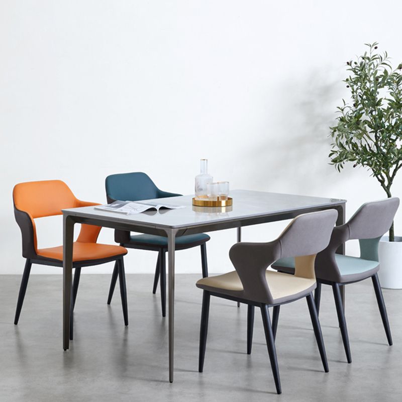Minimalistische stijl gestoffeerde zijstoelen Open achterstoelen achterstoelen voor thuis