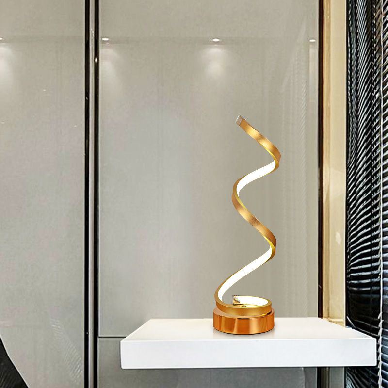 Lámpara de mesa LED minimalista de acrílico curva nocturna