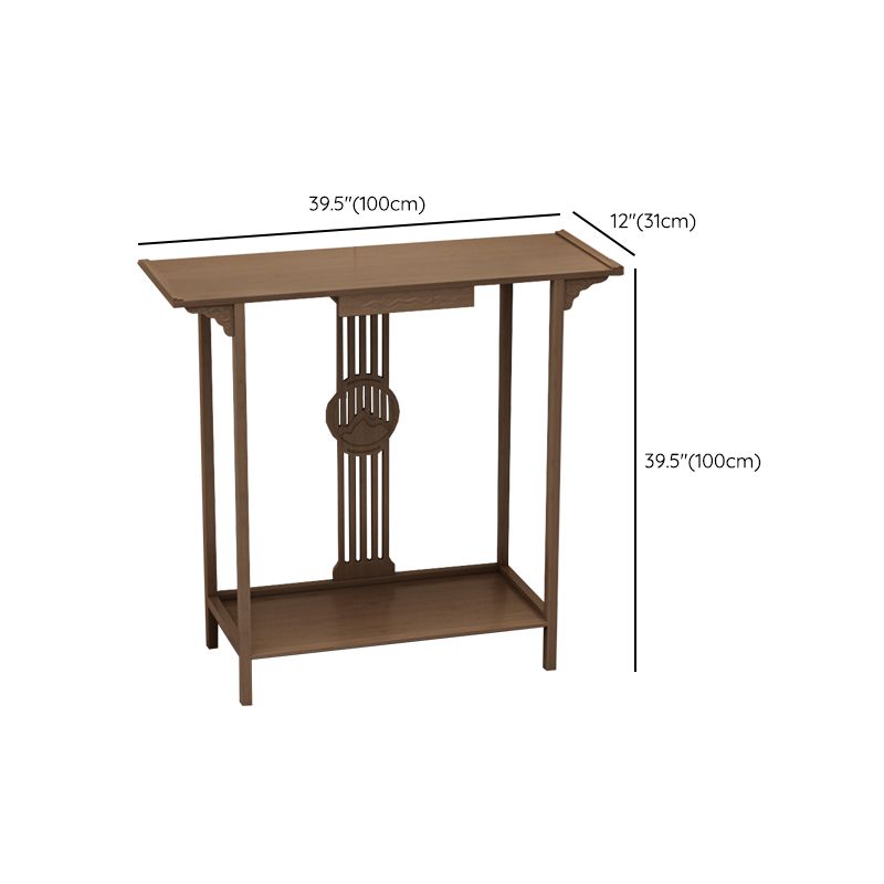 Rectangle Shape Contemporary Console Table Dark Brown Bamboo Console Sofa Table