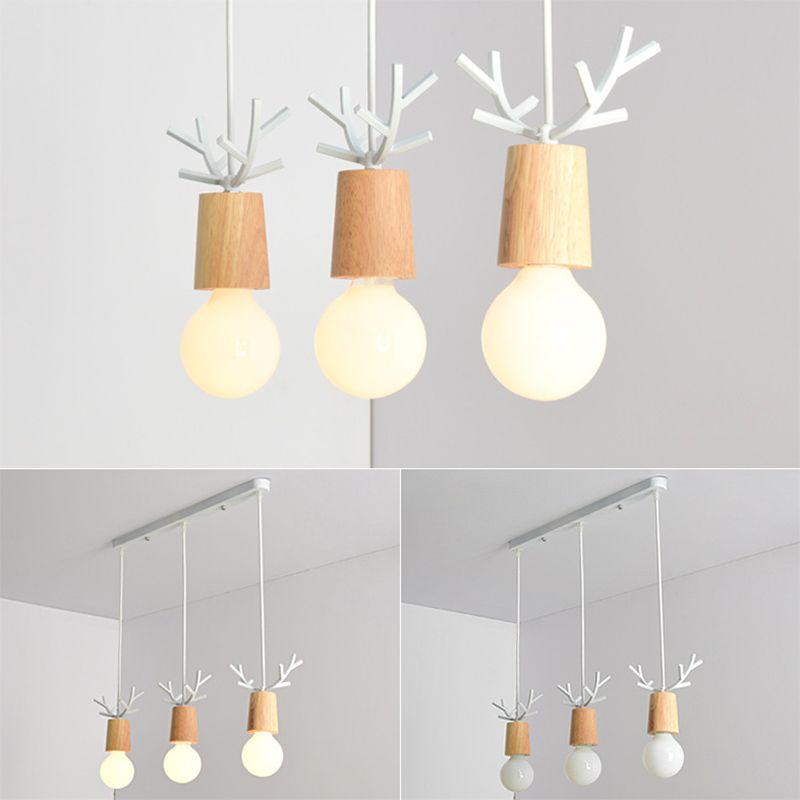 Eetkamer hangend licht licht lampje hangend plafondlicht met geweien houten schaduw