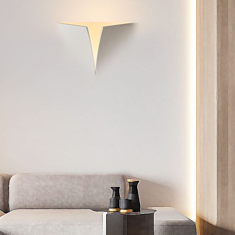 Contemporary Geometric Shape Wall Lamp Plaster Shade Wall Lighting for Living Room