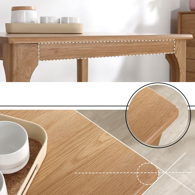 Minimalist Style Solid Wood Dining Set with Traditional Height Table and 4 Legs Base for Home Use