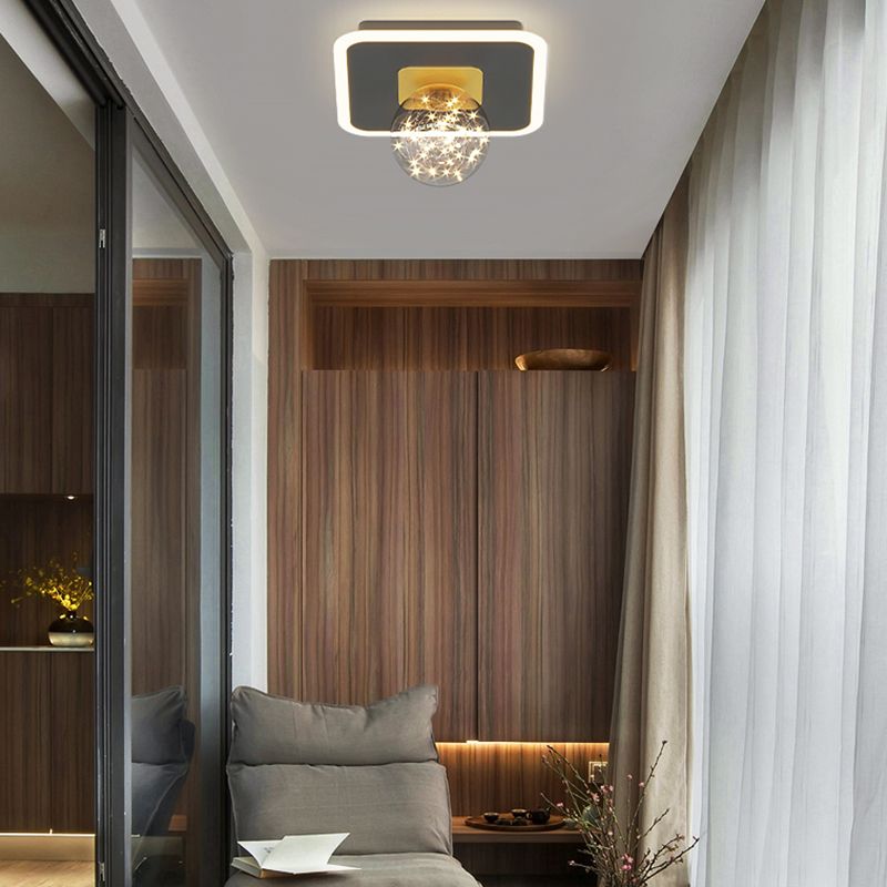 Hallway LED Flush Mount Light Minimalist Starry Glass Ceiling Light