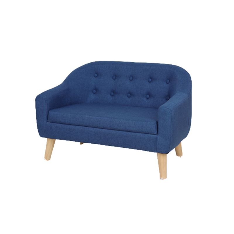 Contemporary Cotton Blend Tufted Split-Back Settee Couch for Children