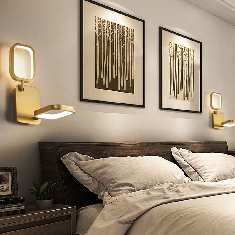 Modern Style Metal Wall Light Geometric Shape LED Wall Sconce for Bedroom