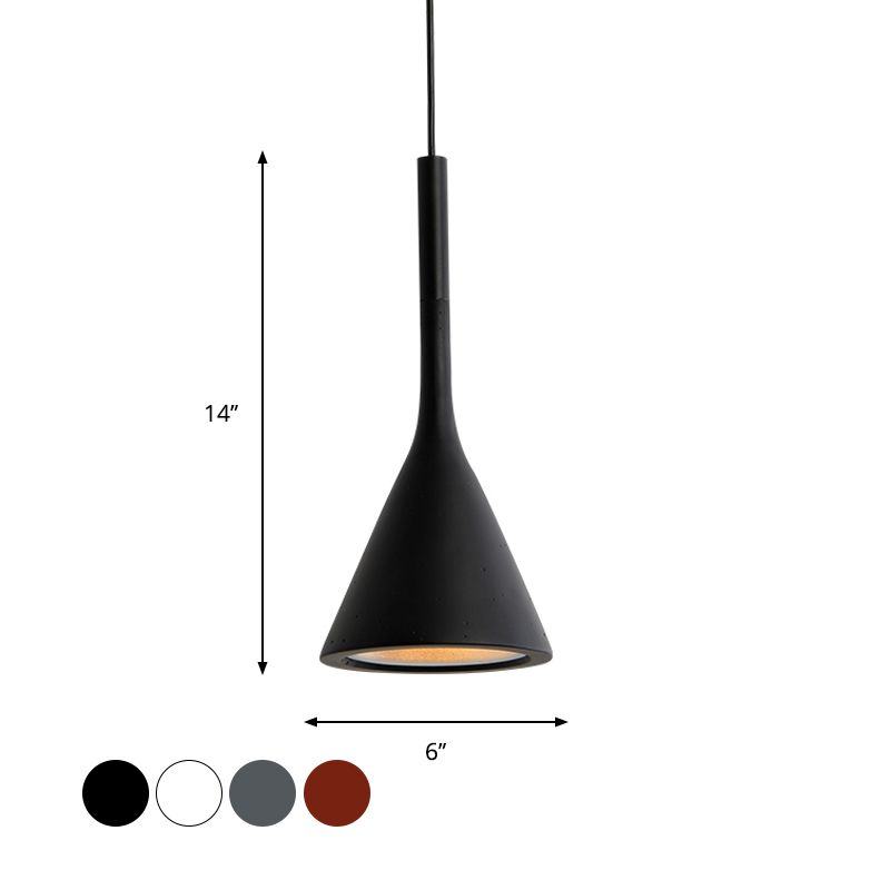 Bar de cuisine en forme d'entonnoir Pendant le pendentif en aluminium 1 ampoule Nordic Style suspendue plafond plafond en rouge / blanc / noir