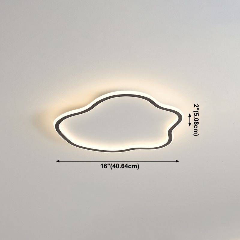 1-Light Waves Flush Ceiling Light Fixtures Modern Style Acrylic Flush Mount Lighting