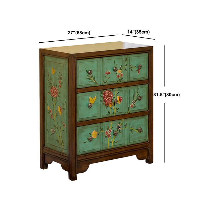 Mid-century Modern Accent Chest with Drawers, Wooden Rectangle Chest