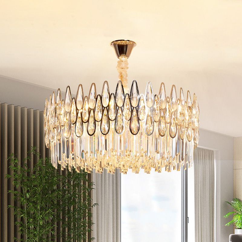 7 têtes tambour lustre pendentif éclair