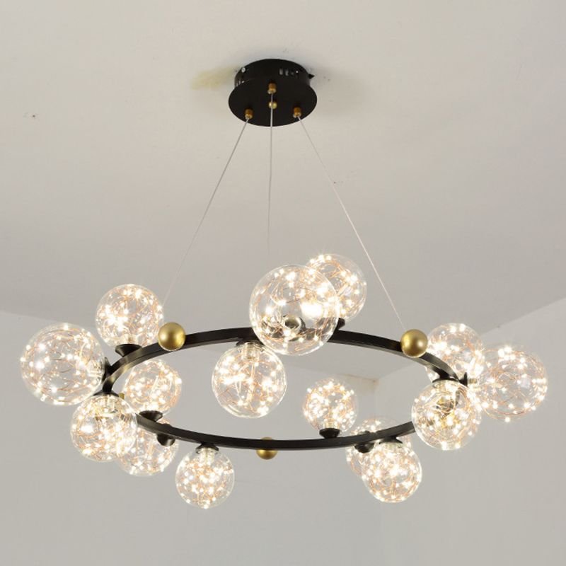 Moderne Kugel Kronleuchter Lichter Glas Kronleuchter Anhänger Licht für Wohnzimmer