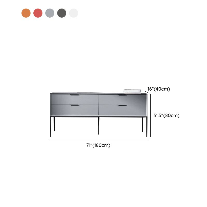 Modern Horizontal Storage Chest with 4 Soft-Close Drawers for Home