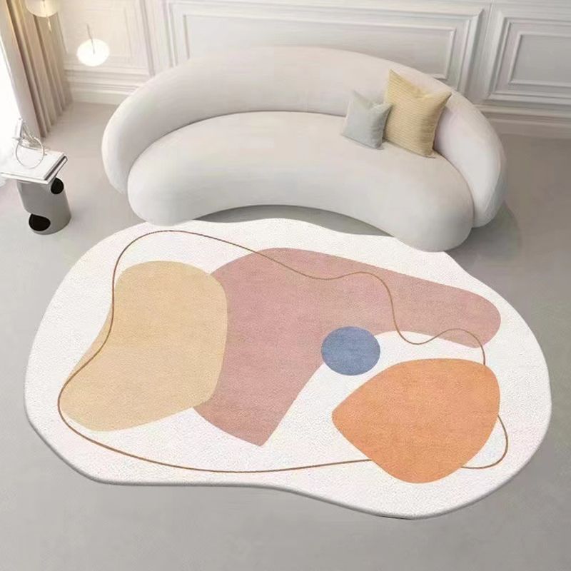 Novelty Shape Carpet Leisure Contrast Panel Rug Polyester Stain Resistant Area Rug