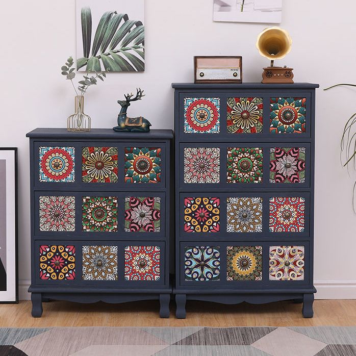 Coastal Storage Chest Solid Wood Dresser with 3/4/5/6 Drawers , 11.7 Inch Width