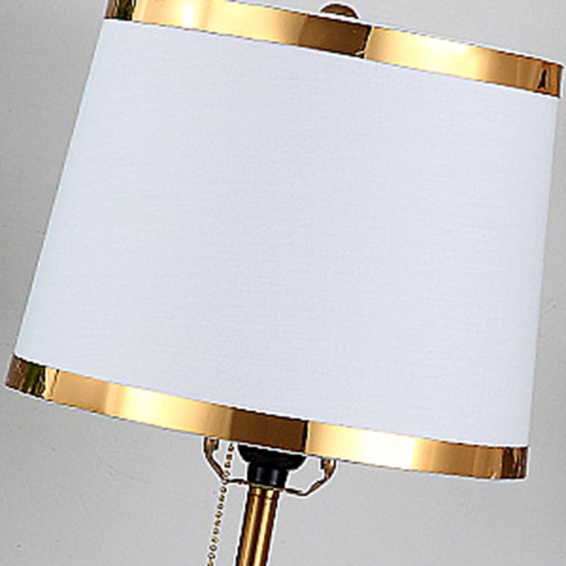 Nordic Metal Table Lamp 1 Light Desk Lamp with Natural Burlap for Bedroom
