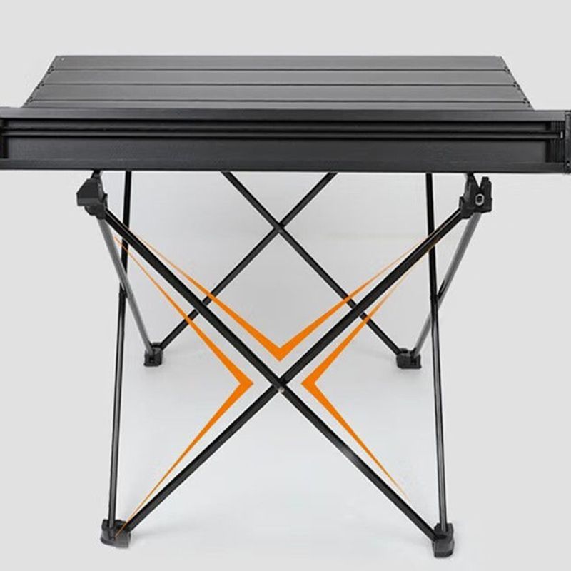 Black Rectangle Removable Camping Table Contemporary Aluminum Camping Table
