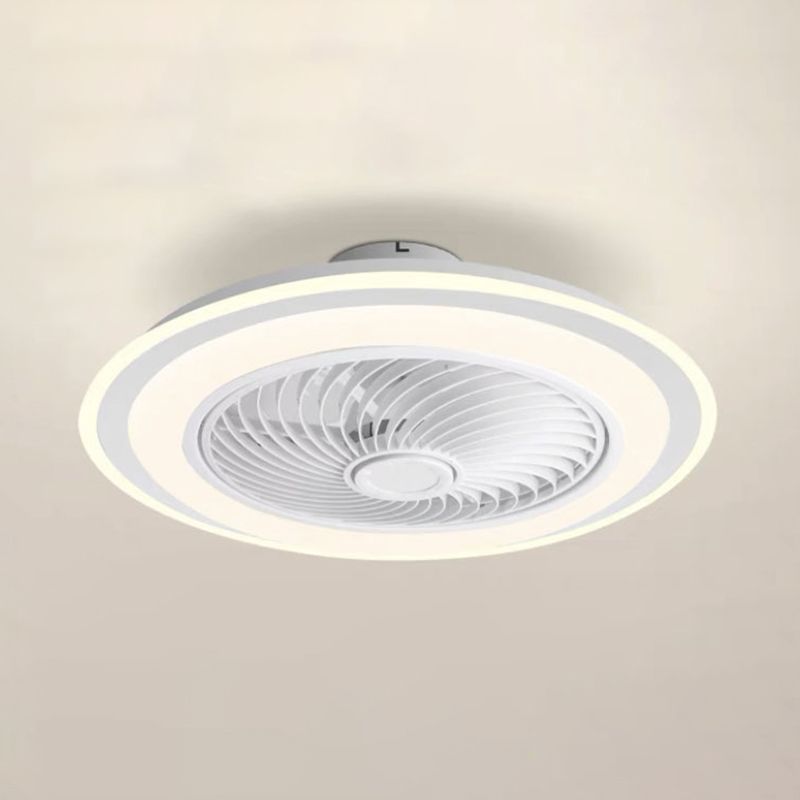Runde Wohnheimraum LED Deckenventilator Metallic Nordic Semi Flush Mount Lighting