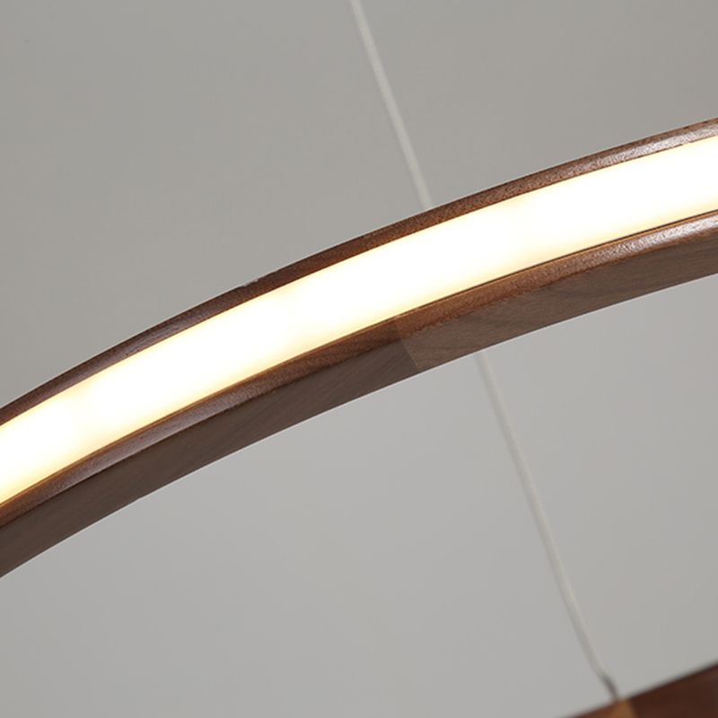Luci del lampadario a ruota Ruota Apparecchi di illuminazione lampadario moderno in legno in marrone