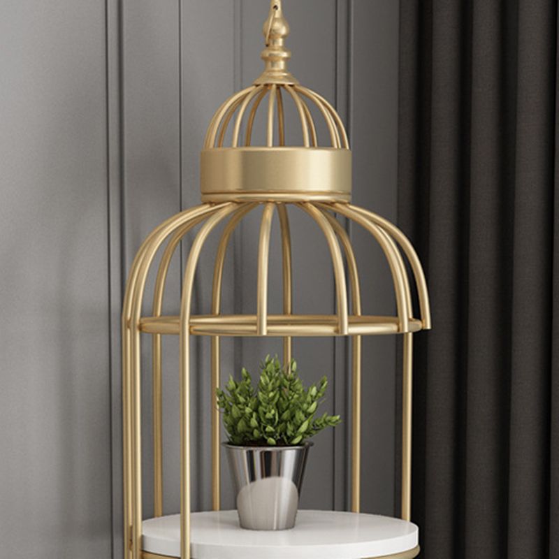 Glam Metal Shelf Bookcase Gold Vertical Bookcase Shelves Included