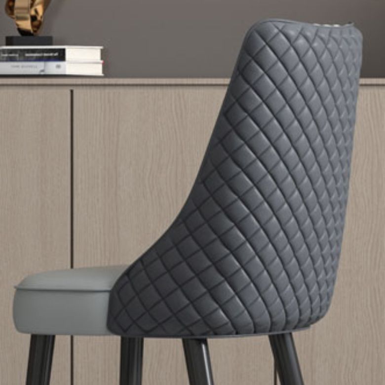 Industrial Style Dining Chairs Faux Leather Kitchen Chairs with Wood Legs