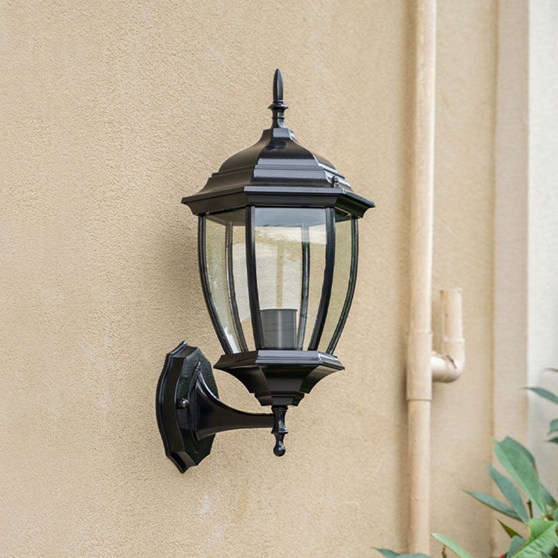 Minimalism Bell Shade Wall Lighting 1 Head Clear Glass Wall Sconce Lamp for Courtyard