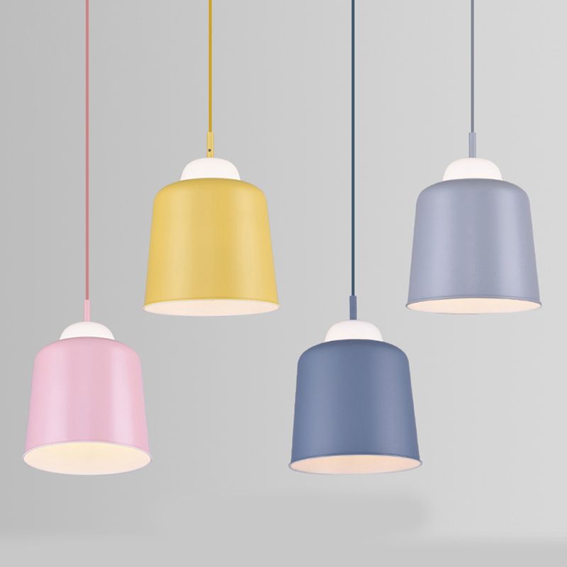 Pot Cover Shape Hanging Lighting Modern Style Metal 1 Light Hanging Lamp for Living Room